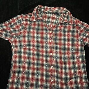 Red, White, and Blue Plaid Shirt